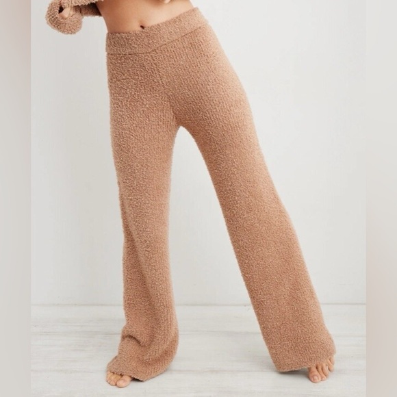aerie Pants - Aerie NWT cozy knit marshmallow lounge pant wide leg size XL pull on stretch
